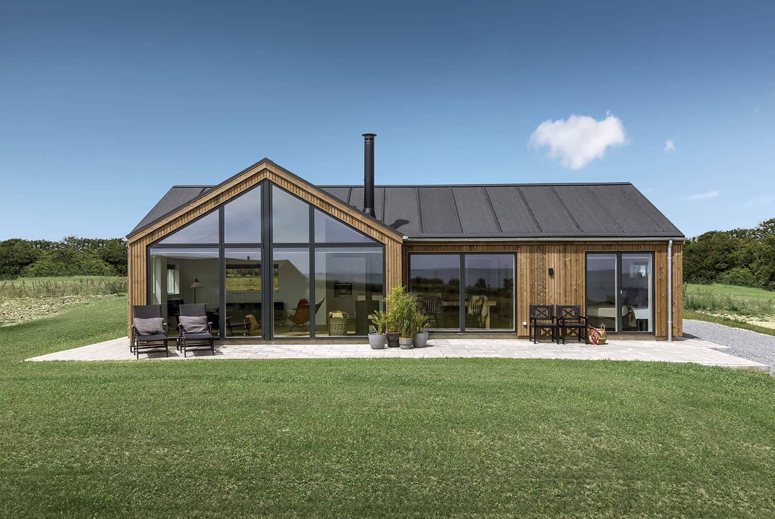 Skanlux Trend sommerhus fyldt. Arkitekttegnet sommerhus