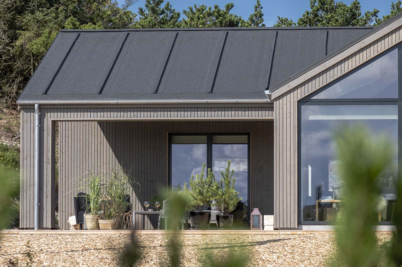 Skanlux Trend sommerhus fyldt. Arkitekttegnet sommerhus