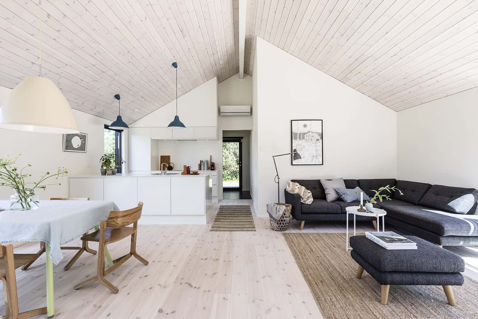 Arkitetekttegnede detaljer i sommerhus