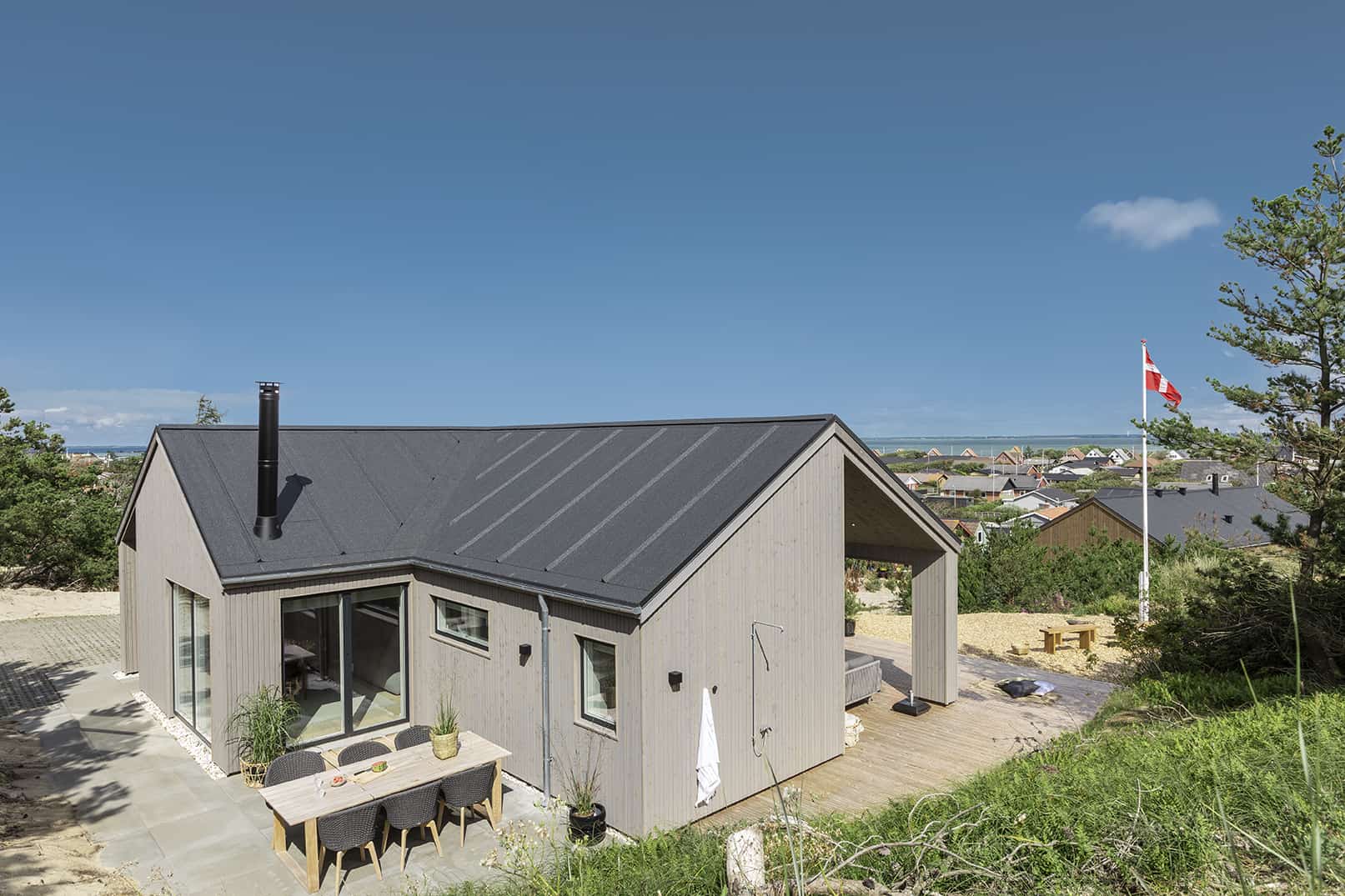 Skanlux Trend sommerhus fyldt. Arkitekttegnet sommerhus