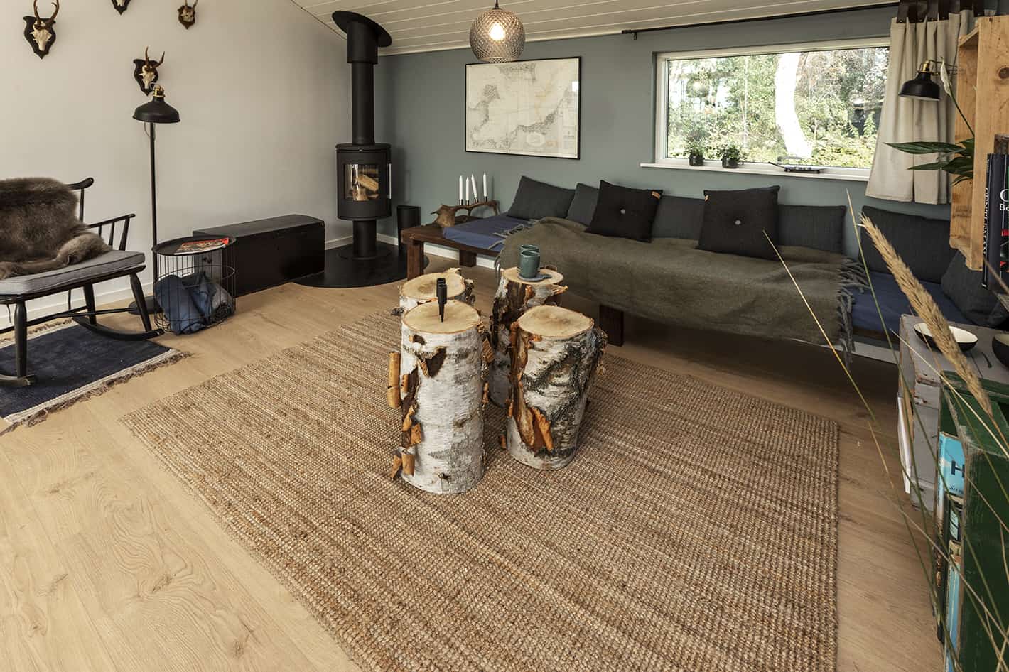 SKanlux byggefirma. Trend Basis sommerhus. Stue. Sommerdrømme 2021