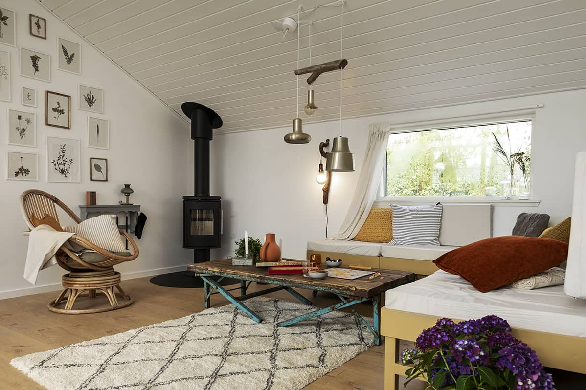 SKanlux byggefirma. Trend Basis sommerhus. Stue. Sommerdrømme 2021