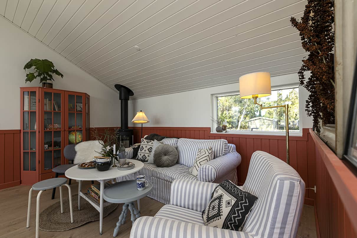 SKanlux byggefirma. Trend Basis sommerhus. Stue. Sommerdrømme 2021