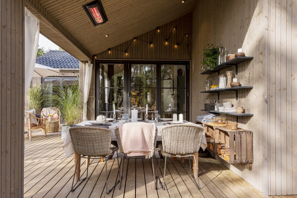 Sommerdrømme huse 2022. Skanlux sommerhus. Terrasse