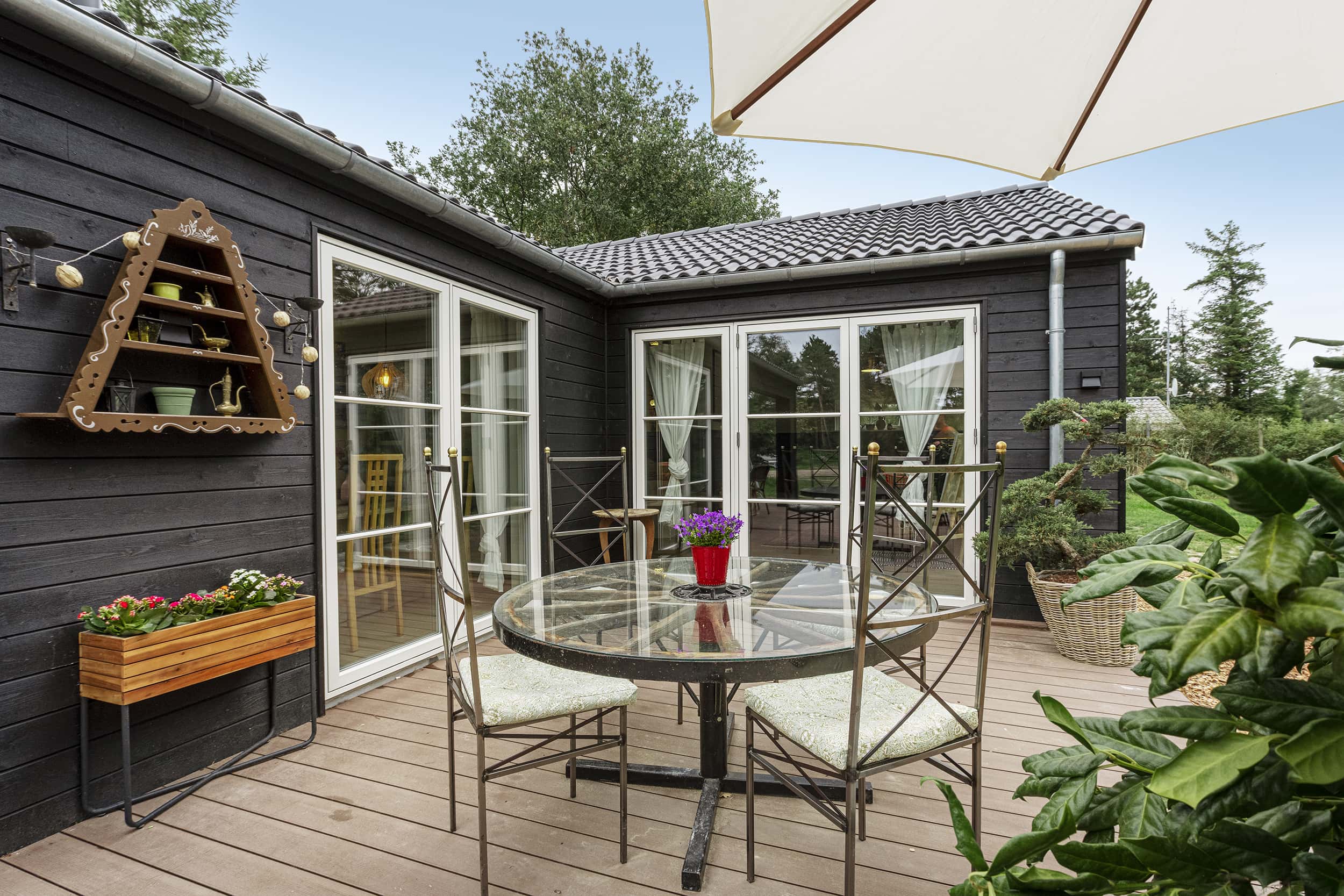 Sommerdrømme huse 2022. Skanlux sommerhus. Terrasse