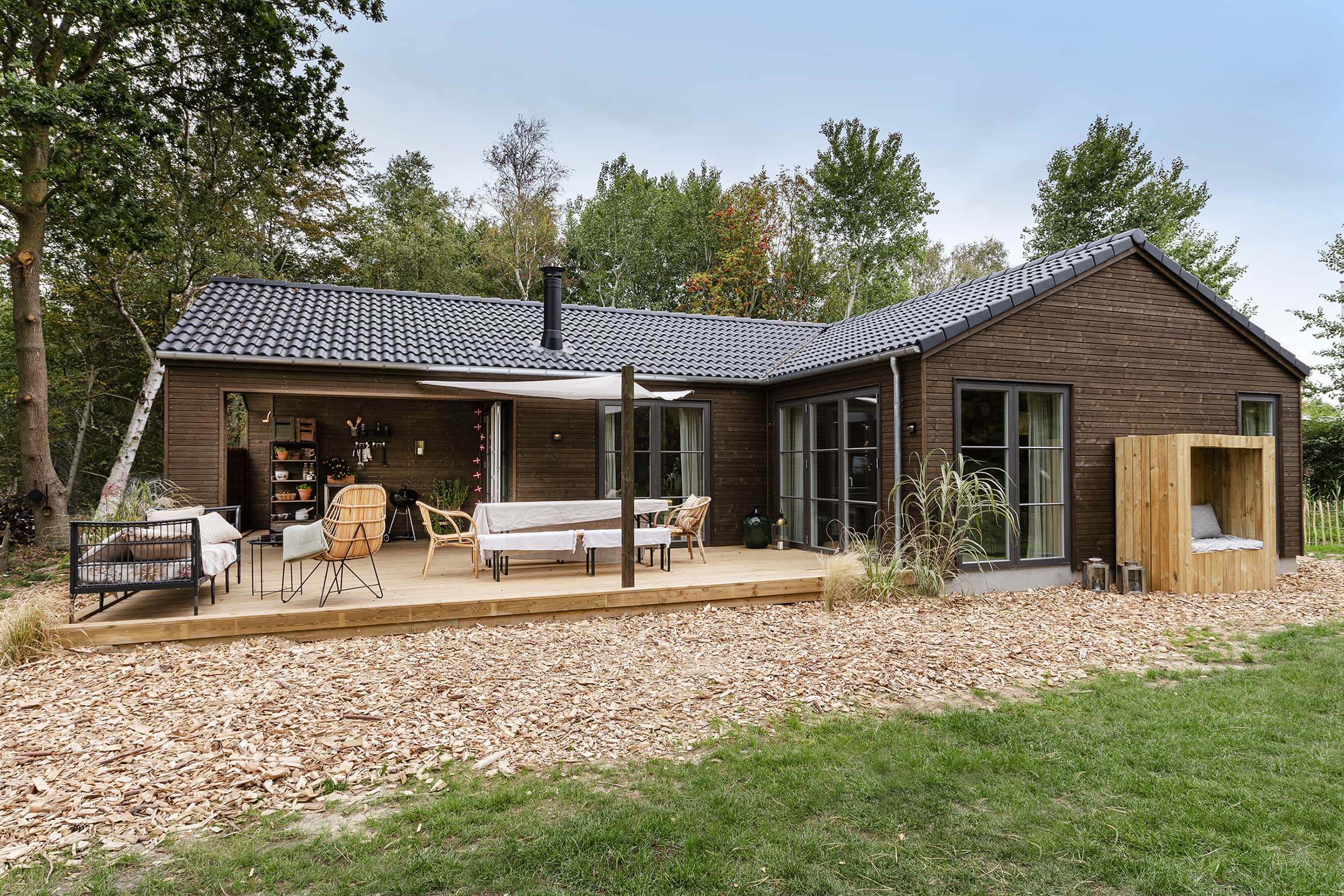 Sommerdrømme huse 2022. Skanlux sommerhus. Terrasse