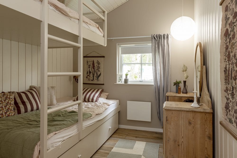 TV2 sommerdrømme 2022 Nicolaj og Louise pigeværelse. Skanlux Trend Basic sommerhus