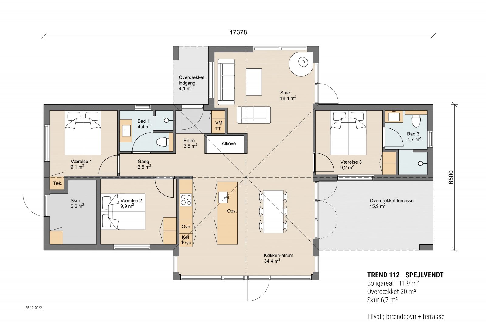 Skanlux Byggefirma A/S plantegning Trend 112 spejlvendt
