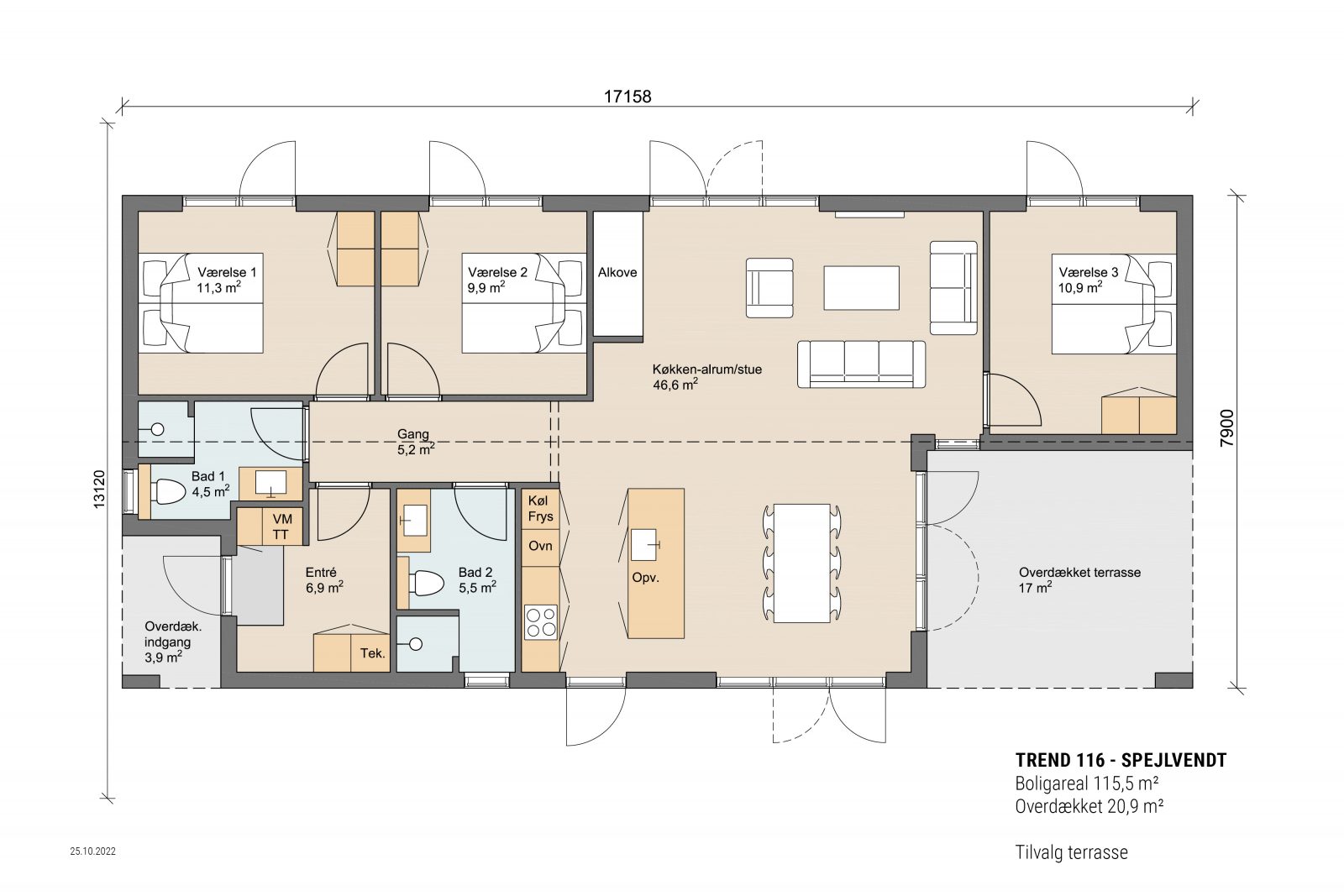 Skanlux Byggefirma A/S plantegning Trend 116 spejlvendt