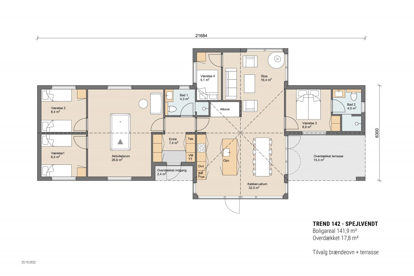 Skanlux Byggefirma A/S plantegning Trend 142 spejlvendt