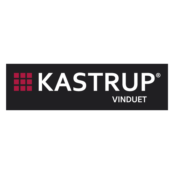Kastrup vinduet logo med hvid skrift på sort baggrund