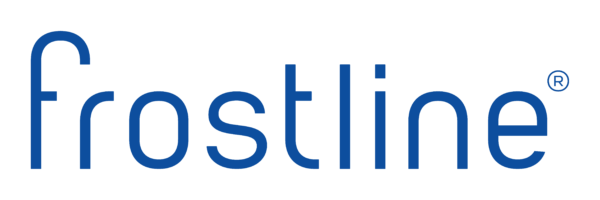 frostline logo med blå skrift