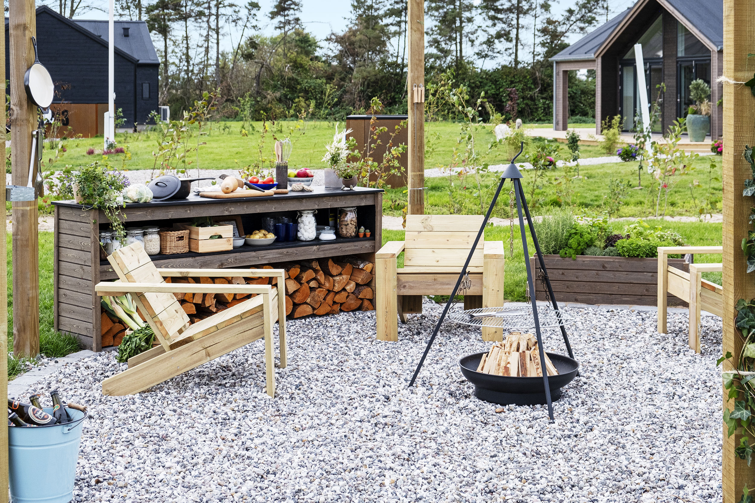 Bål på område med grusunderlag