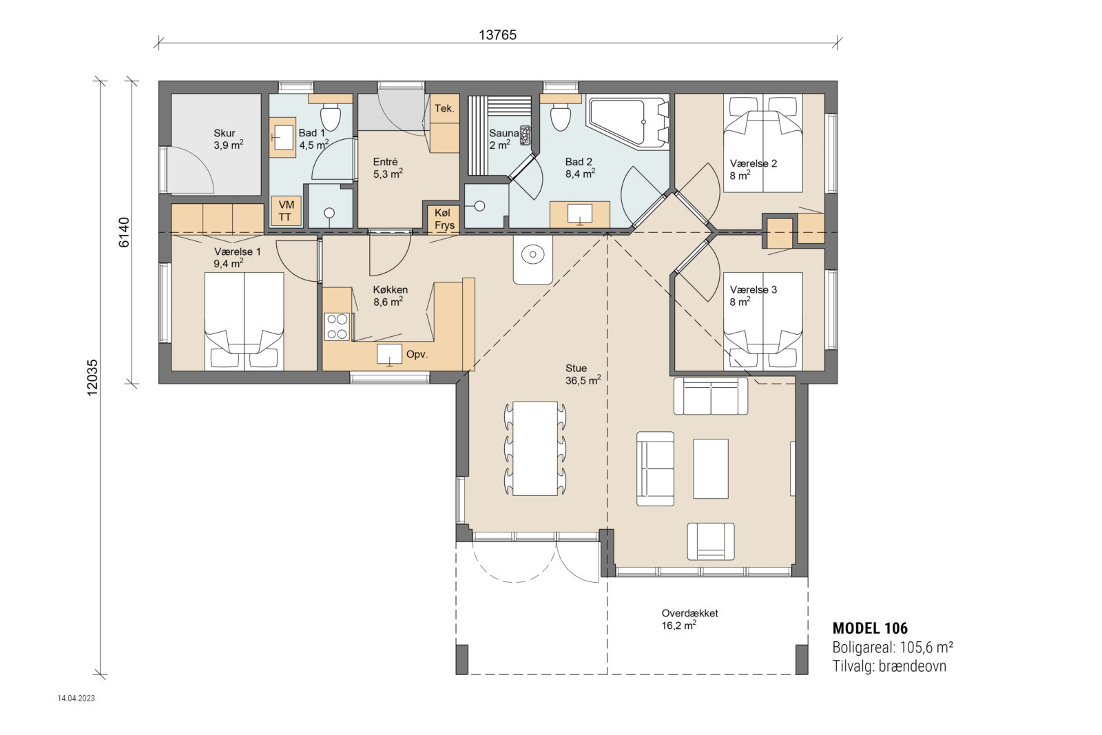Skanlux sommerhus plantegning 106