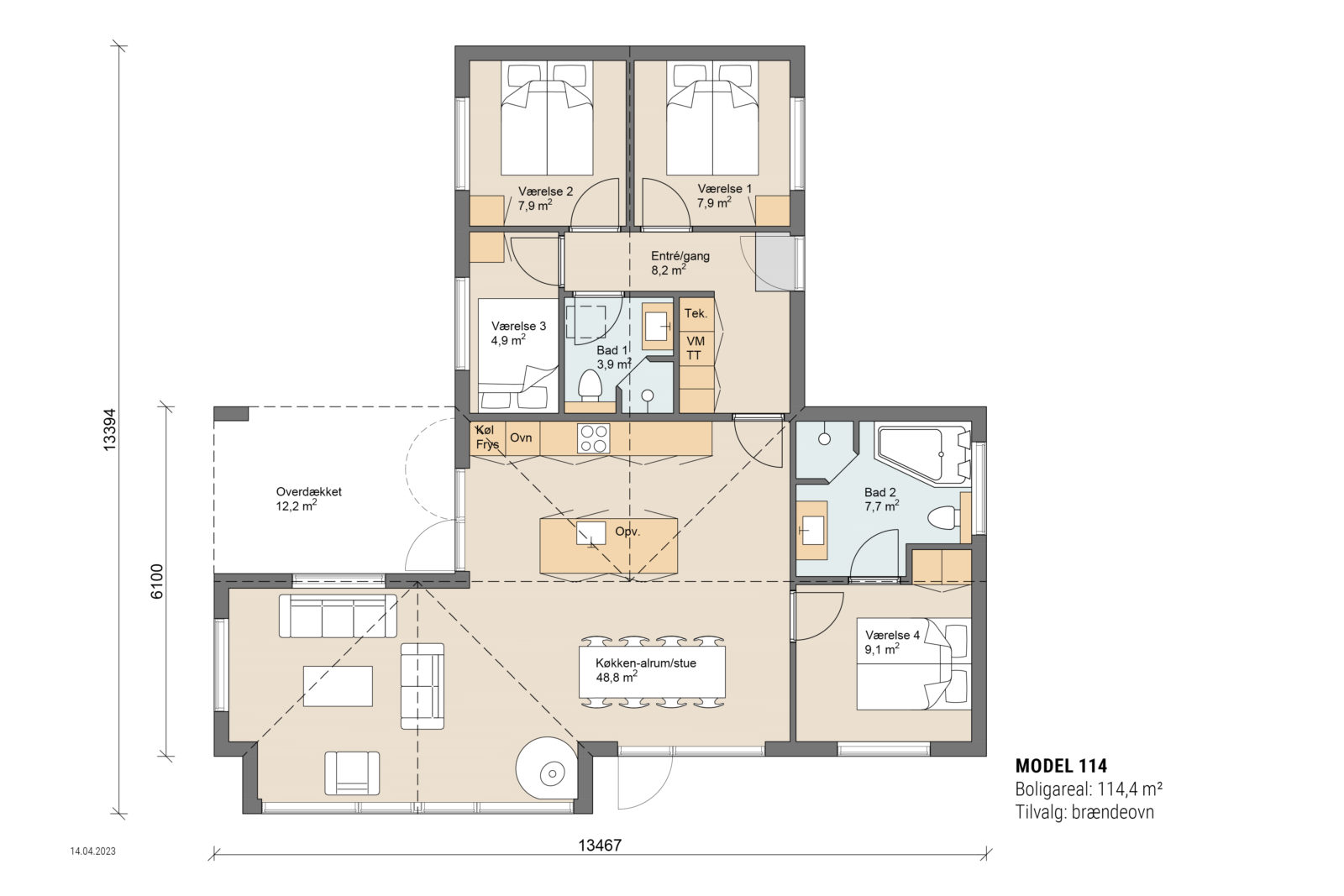 Skanlux sommerhus plantegning 114