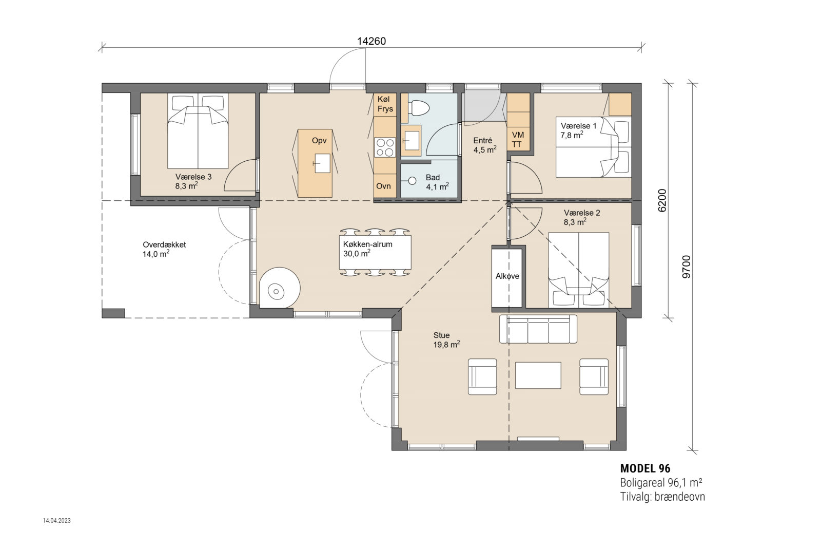 Skanlux sommerhus plantegning 96