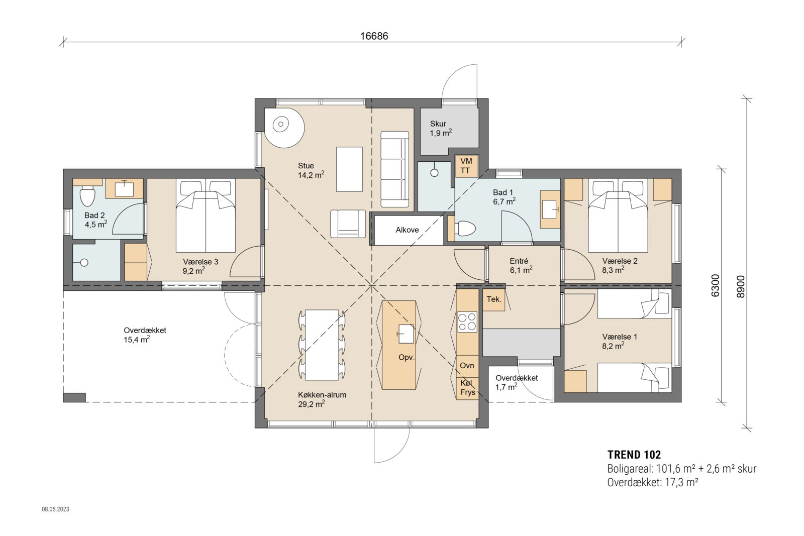 Skanlux plantegning - Trend sommerhus