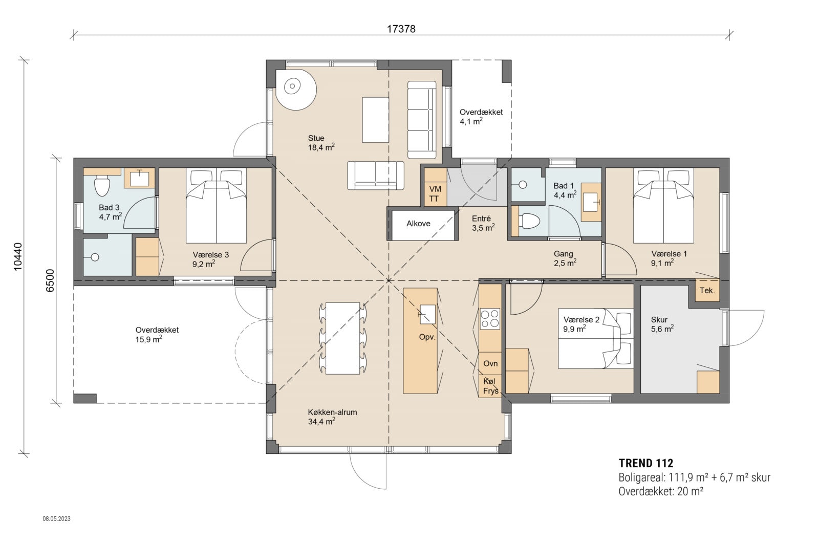 Skanlux plantegning - Trend sommerhus