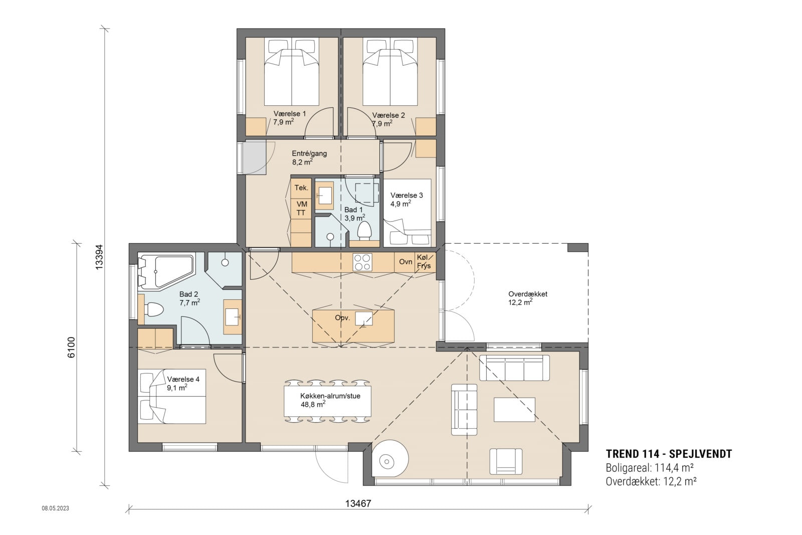 Skanlux plantegning - Trend sommerhus