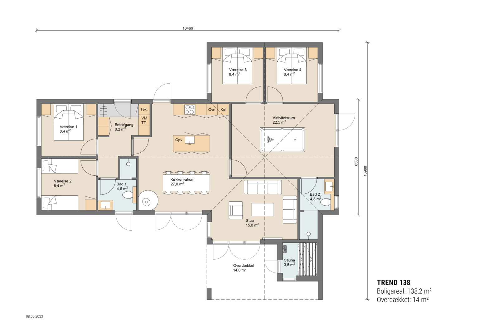 Skanlux plantegning - Trend sommerhus