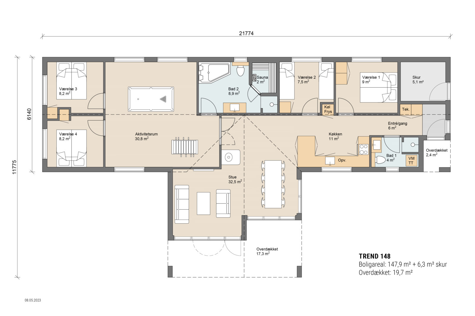 Skanlux plantegning - Trend sommerhus