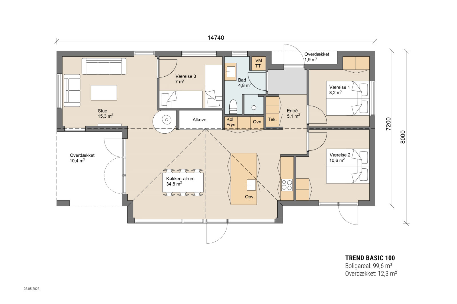 Skanlux Trend Basic sommerhus plantegning - anneks