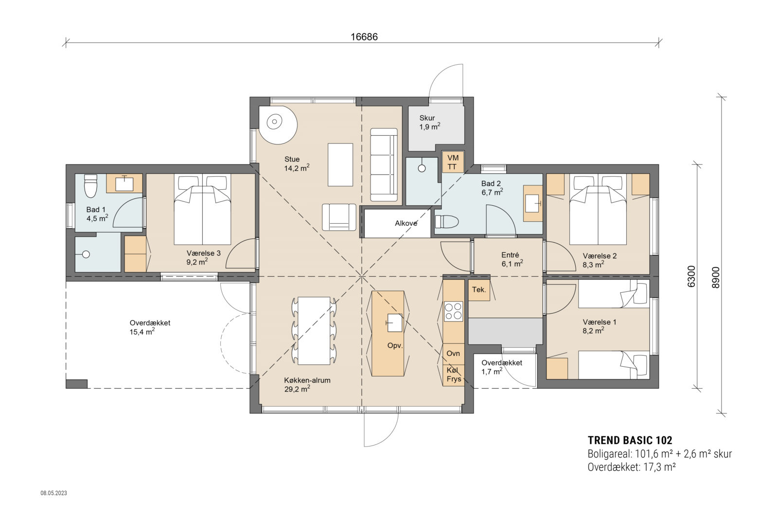 Skanlux Trend Basic sommerhus plantegning - anneks