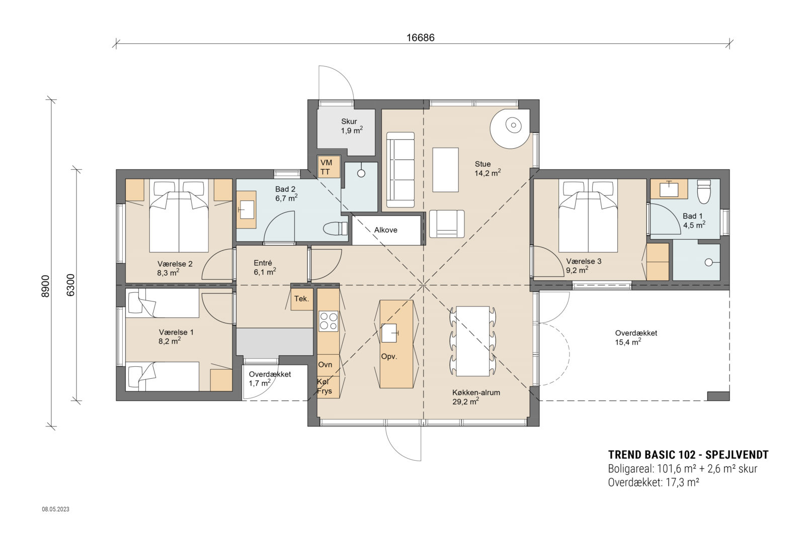 Skanlux Trend Basic sommerhus plantegning - anneks
