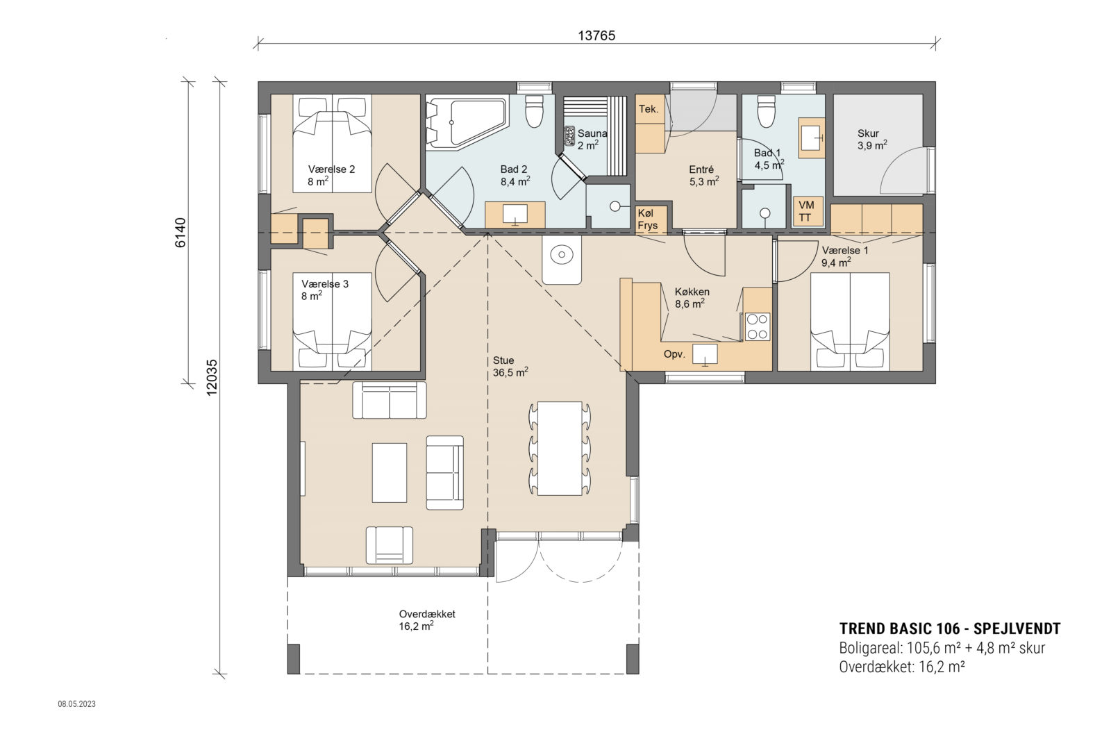 Skanlux Trend Basic sommerhus plantegning - anneks
