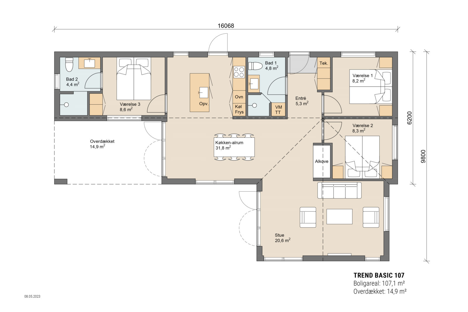 Skanlux Trend Basic sommerhus plantegning - anneks