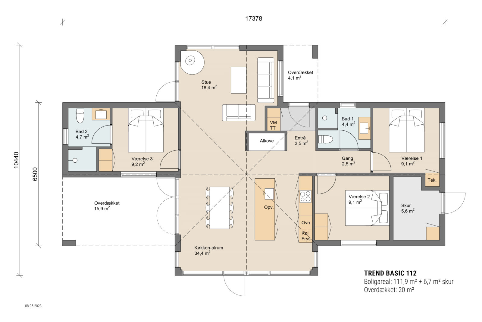 Skanlux Trend Basic sommerhus plantegning - anneks