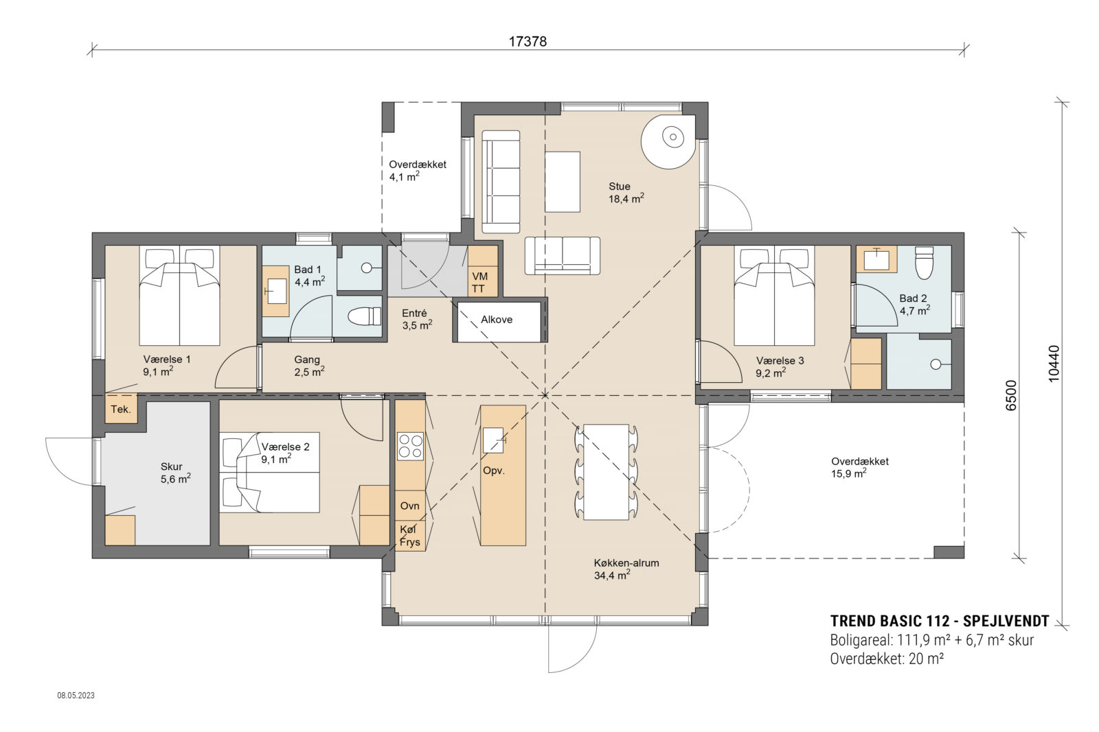 Skanlux Trend Basic sommerhus plantegning - anneks