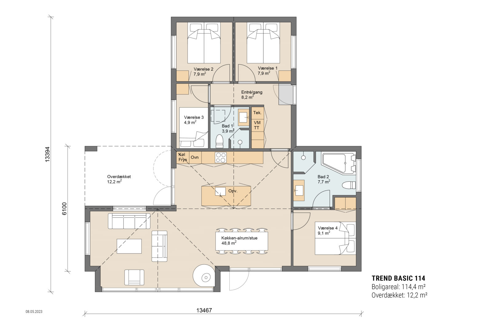 Skanlux Trend Basic sommerhus plantegning - anneks