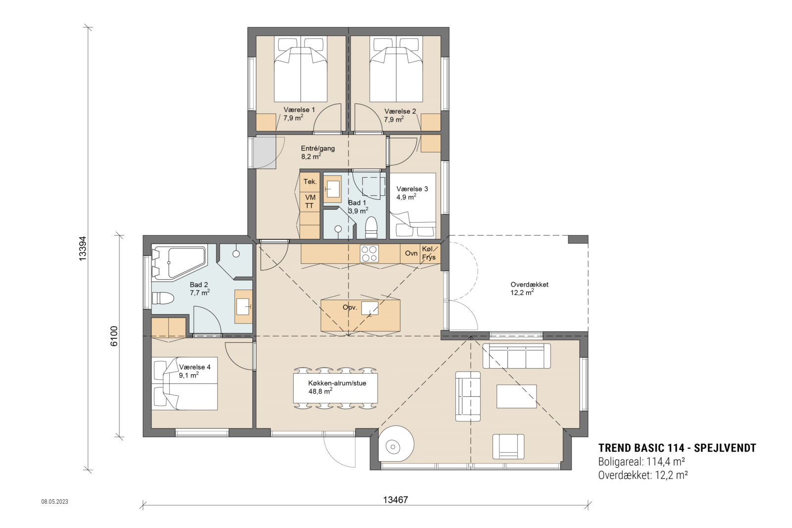 Skanlux Trend Basic sommerhus plantegning - anneks