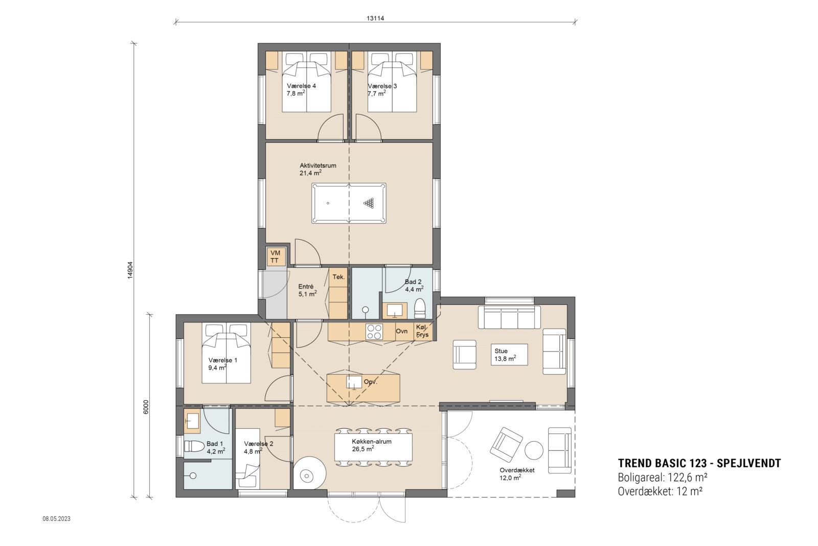 Skanlux Trend Basic sommerhus plantegning - anneks