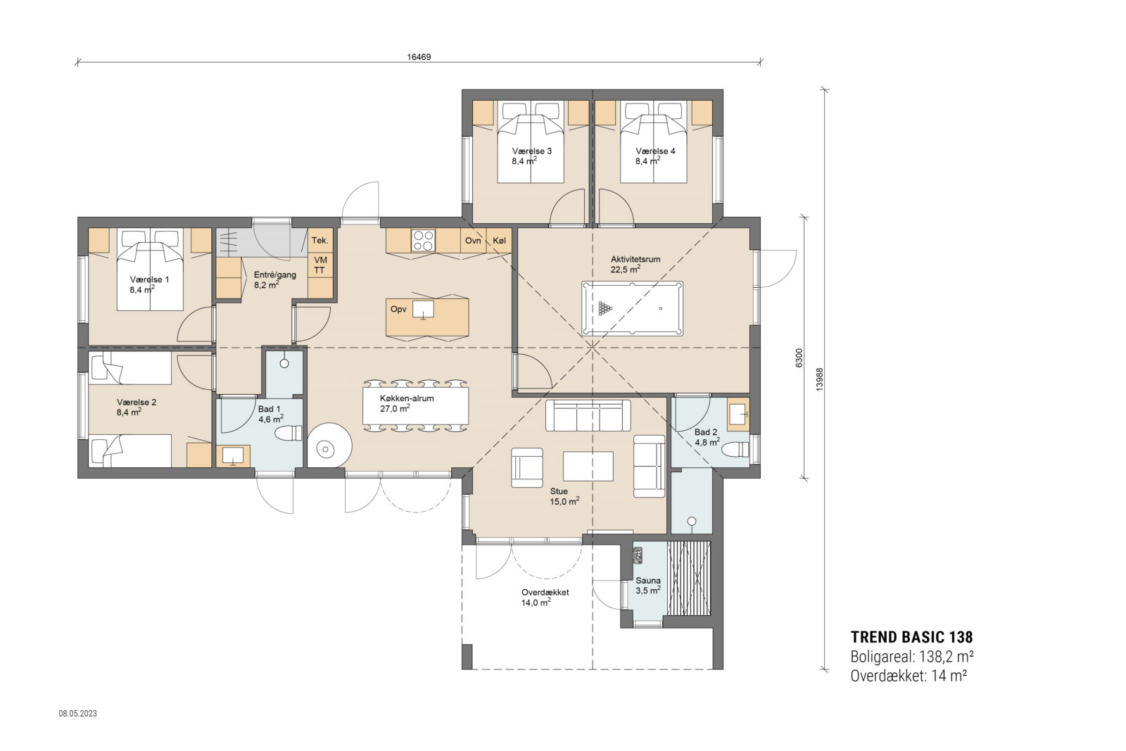 Skanlux Trend Basic sommerhus plantegning - anneks