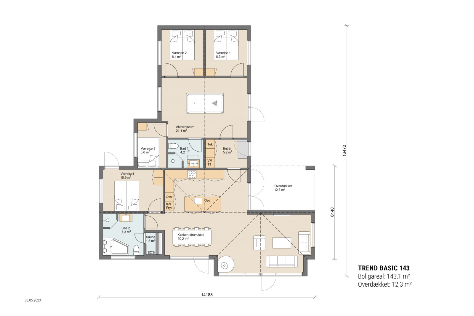 Skanlux Trend Basic sommerhus plantegning - anneks