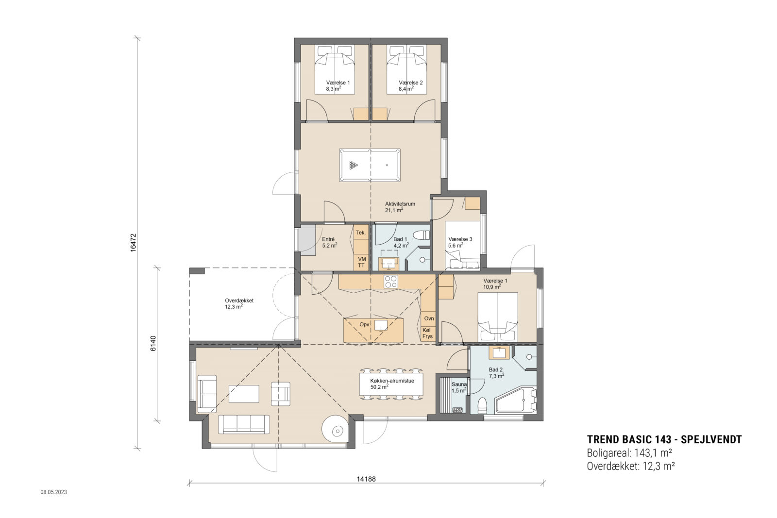 Skanlux Trend Basic sommerhus plantegning - anneks