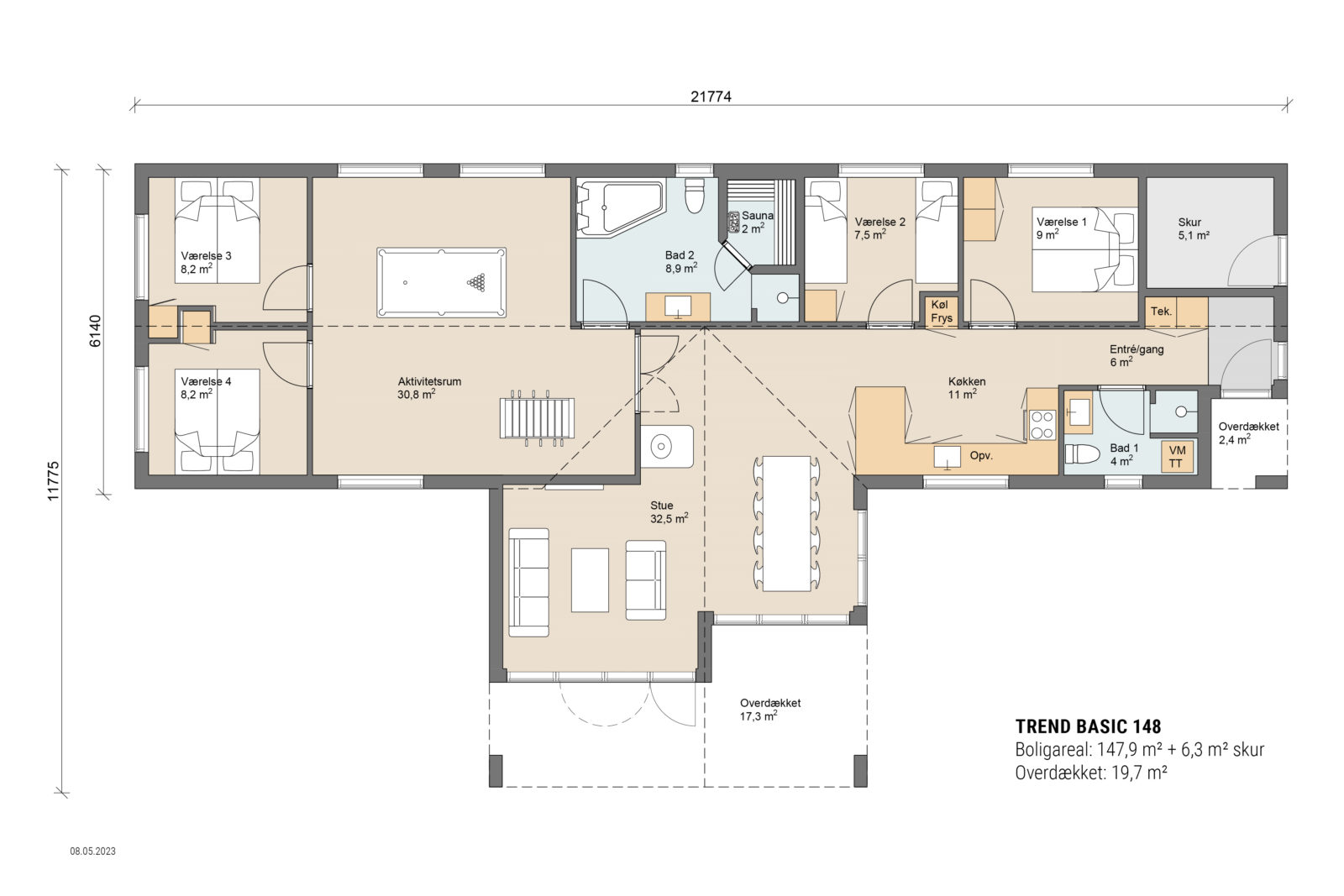 Skanlux Trend Basic sommerhus plantegning - anneks
