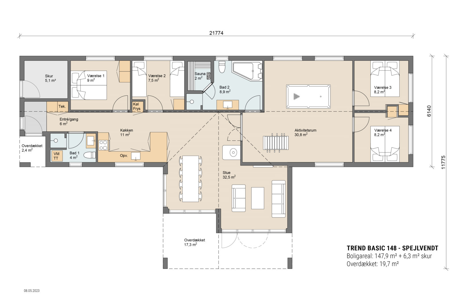 Skanlux Trend Basic sommerhus plantegning - anneks