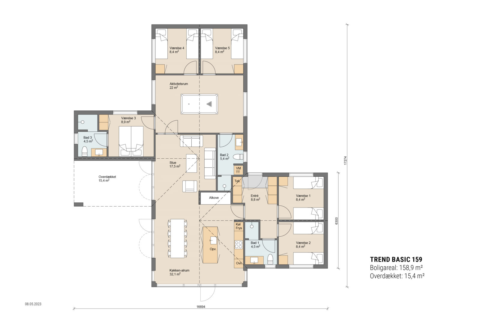 Skanlux Trend Basic sommerhus plantegning - anneks