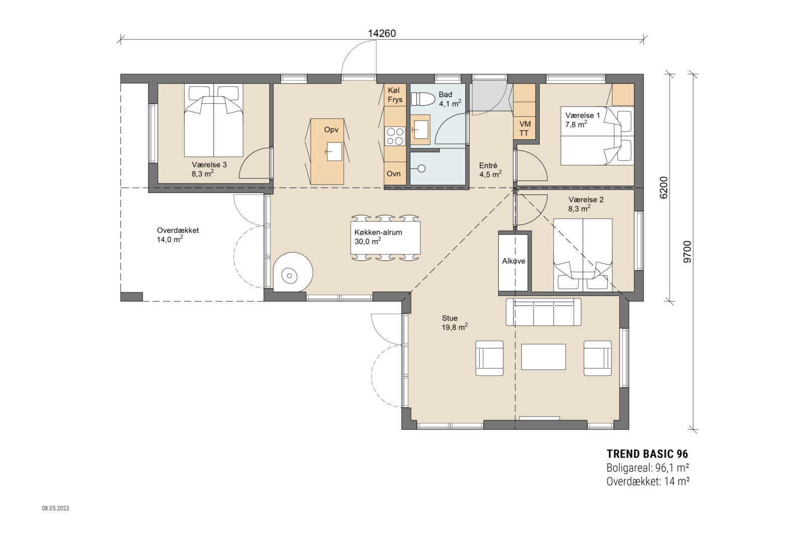 Skanlux Trend Basic sommerhus plantegning - anneks