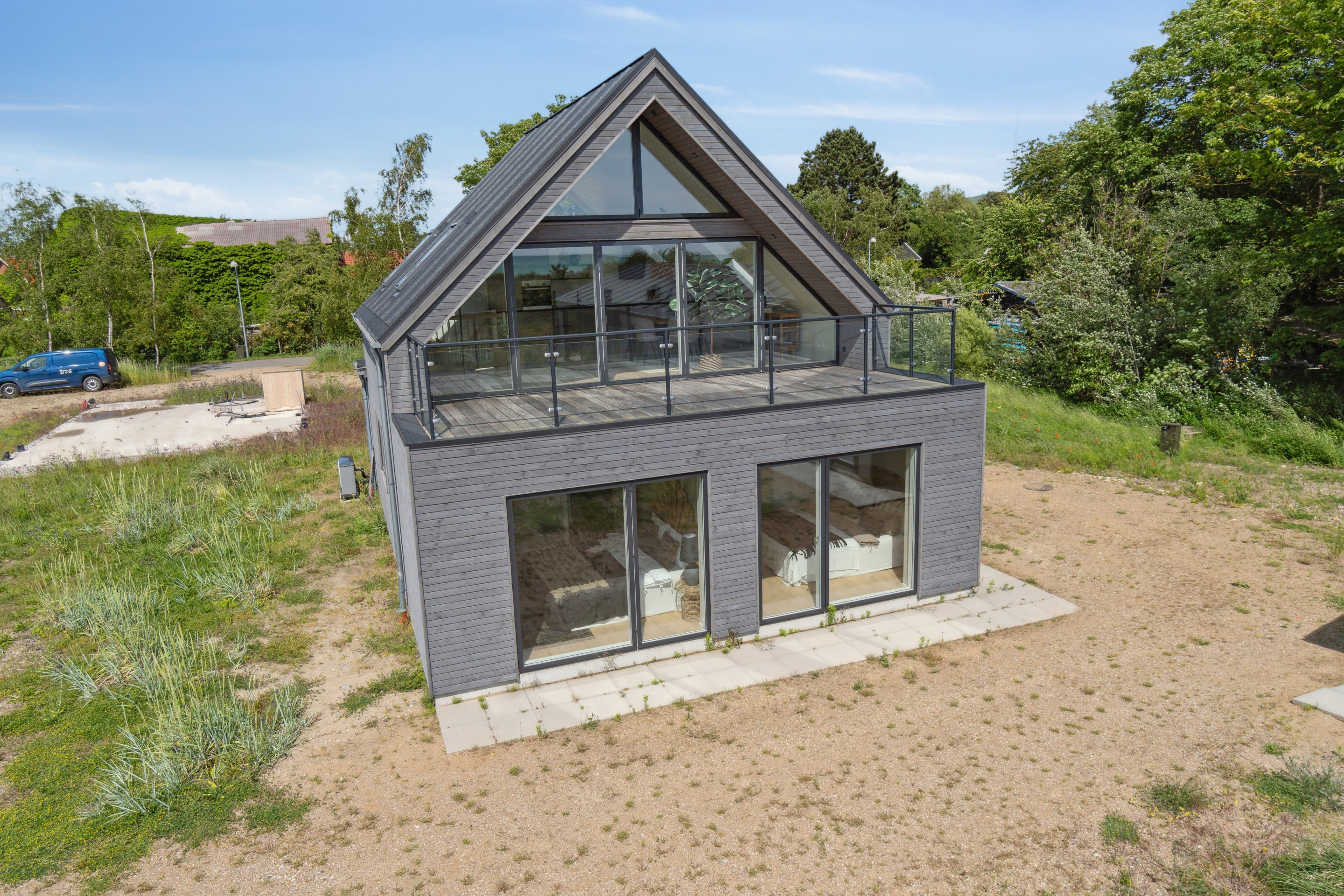 Nybygget sommerhus i to etager