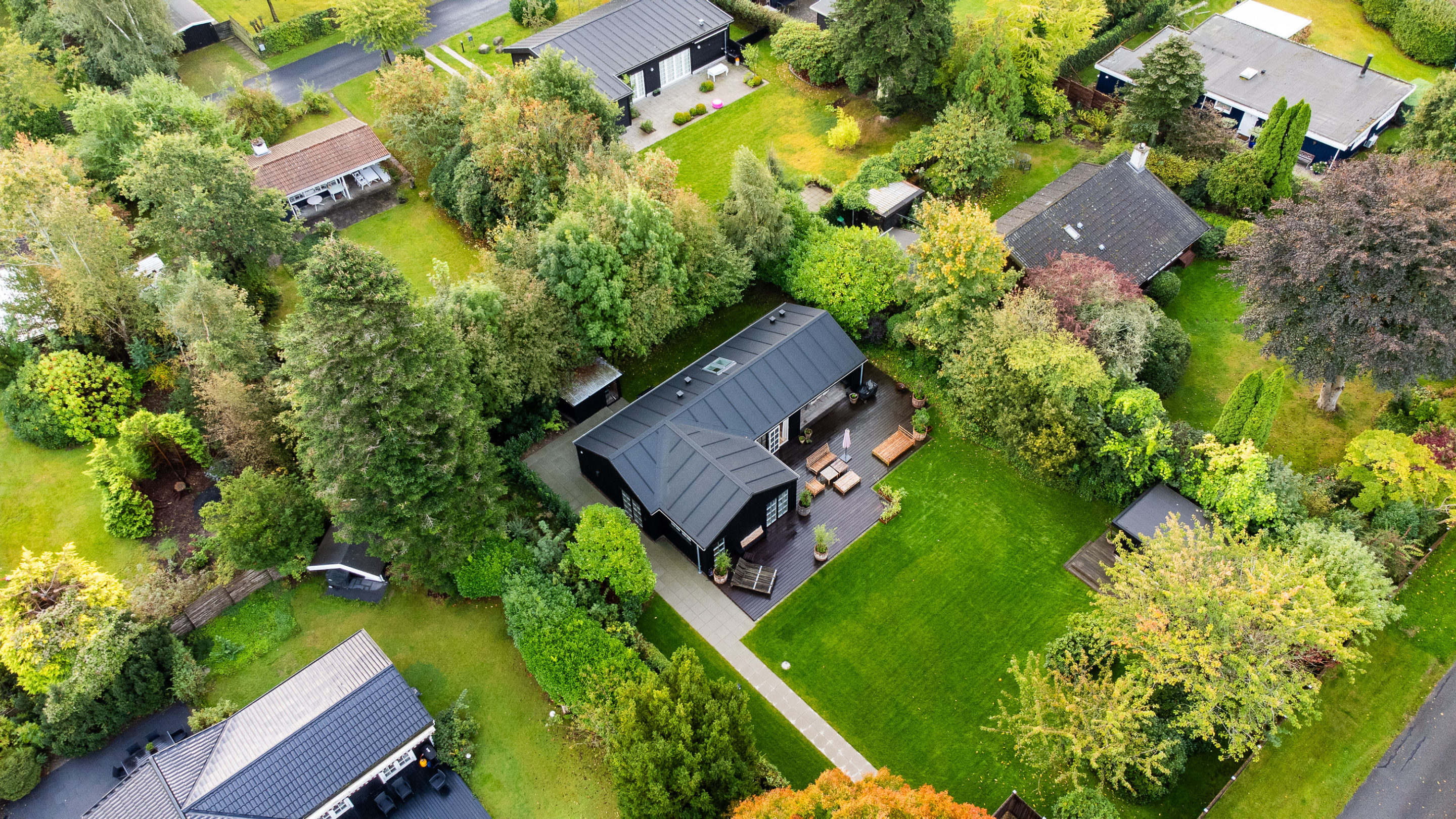 Skanlux Trend sommerhus i Hornbæk - drone foto