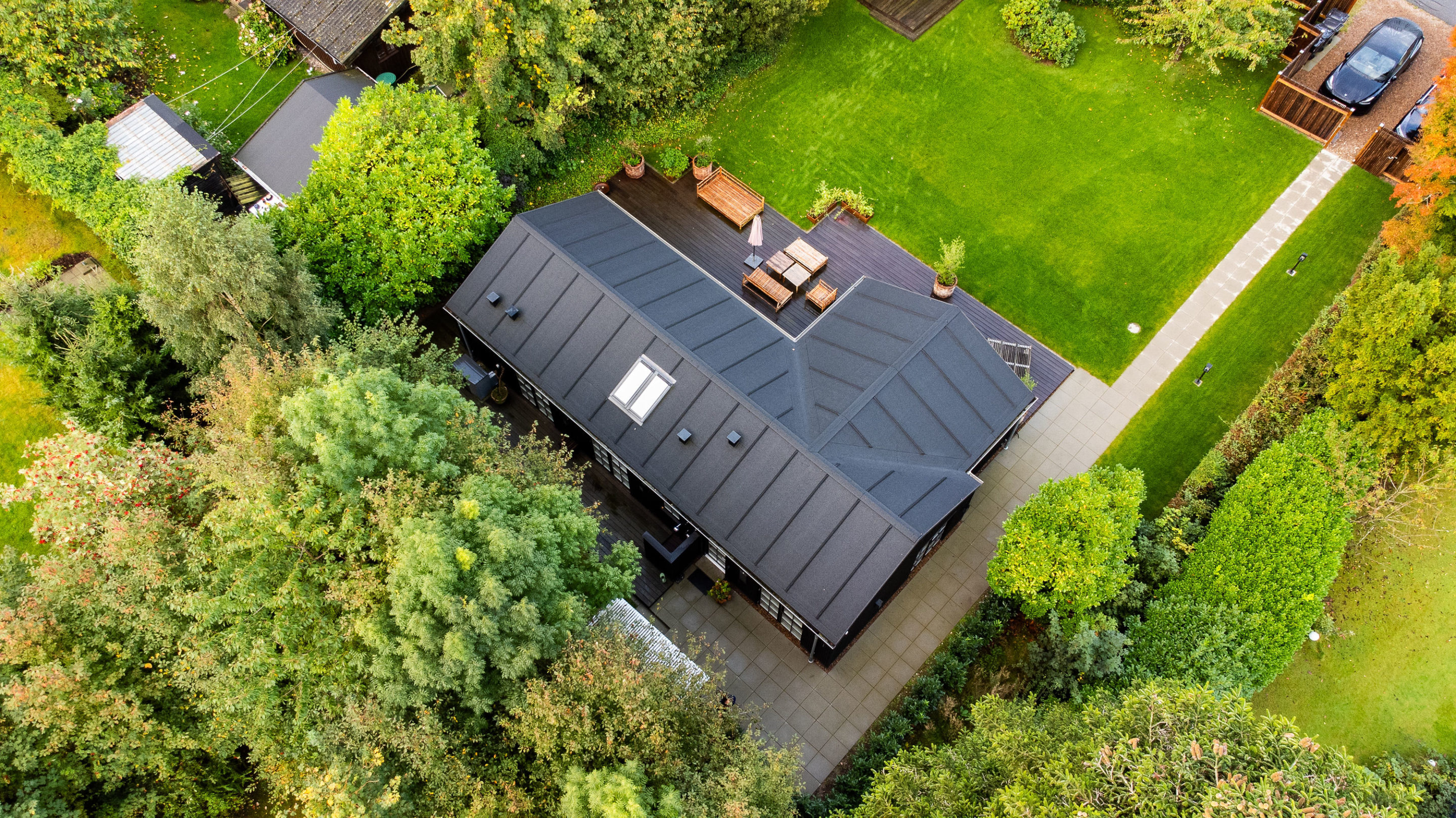 Skanlux Trend sommerhus i Hornbæk - drone foto